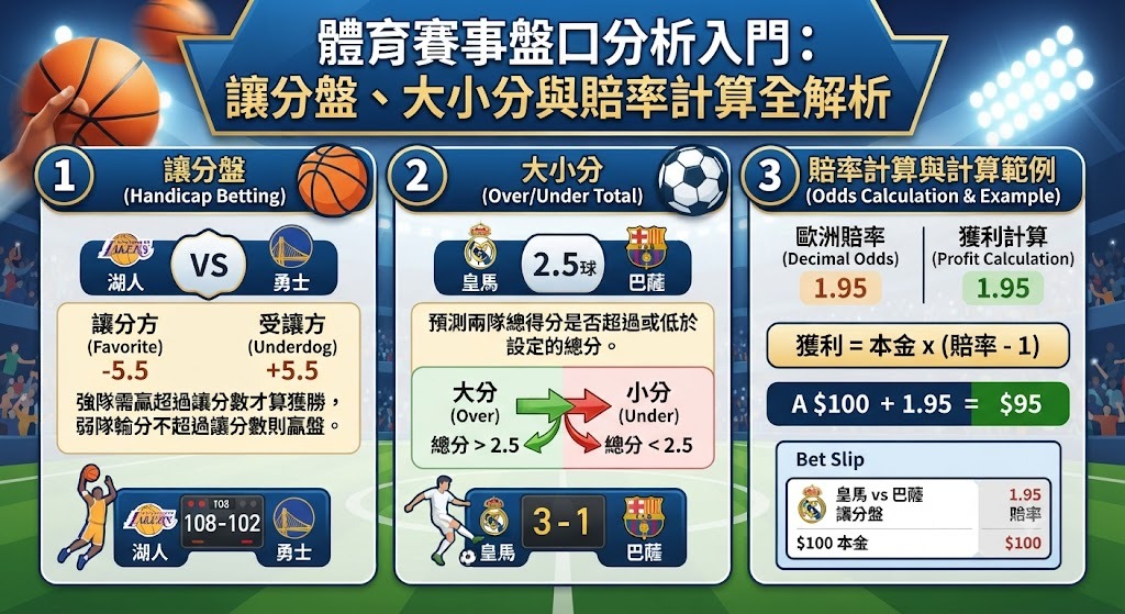 想把剛學會的讓分與大小分技巧化為勝率？馬上用實戰盤口驗證你的分析眼光！